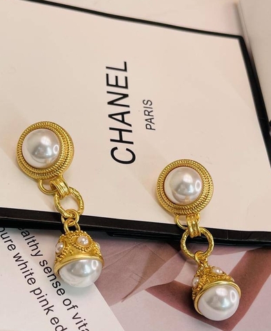 20134 - Серьги в стиле CHANEL с круглыми подвесками lux