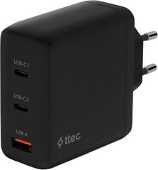 Зарядное устройство TTEC SmartCharger Trio GAN 120W PD Travel Charger 2 USB-C+USB-A, черный