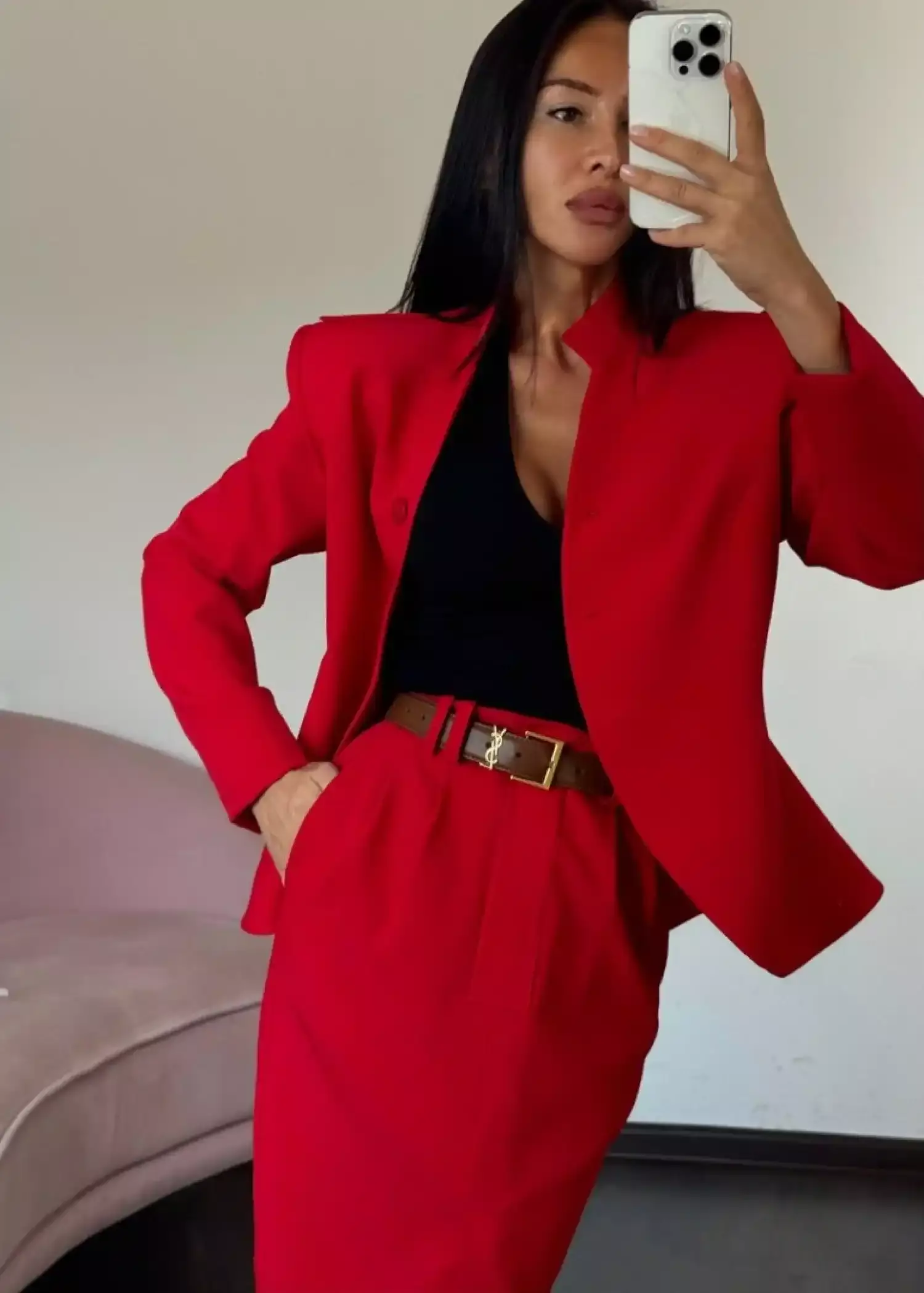 Жакет приталенный "Imba", красный