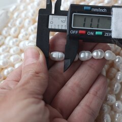 Жемчуг натуральный речной, рис, 7,5-11,3 мм, 1 нить, Ж027