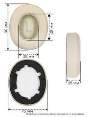 Амбушюры для наушников JBL TUNE 700BT, 700BTNC, 750BTNC