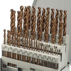 Набор сверл по металлу 1-5,9мм 50шт DIN338 HSSE-Co5 135° (мет. кейс) H-Tools 08347400