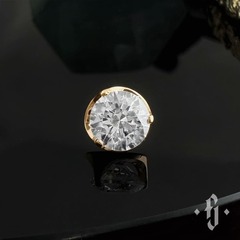 Накрутка "Cubic Flat" - Желтое золото - White CZ