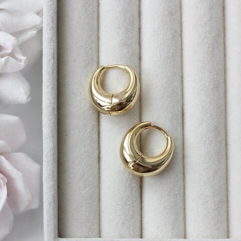 Швензы гладкие 19*7 мм с французским замком, позолота, Ш111