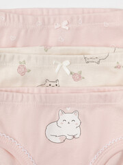 набор трусы/ уп  для девочки  К 1978-3уп/св.лосось,св.жемчуг,котики в цветах