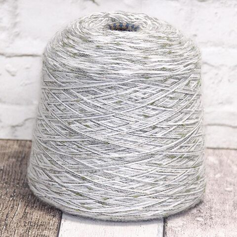 Микс с бэби сури альпакой 210 бело-зеленый с золотом