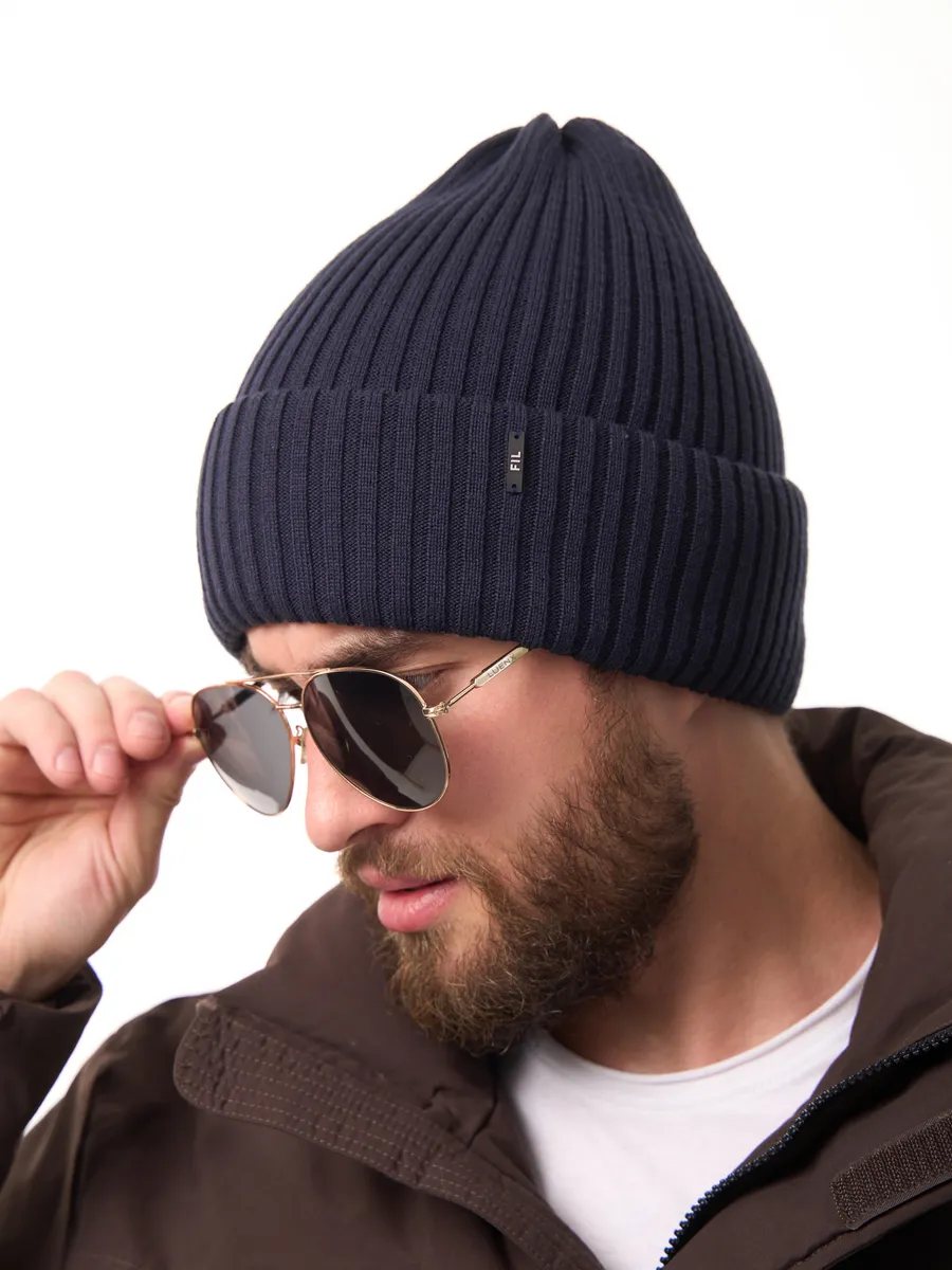 Шапка осенняя бини вязаная зима