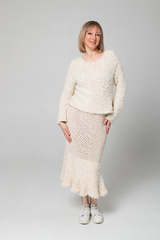 МК Юбка-сетка с воланом, пряжа FUZILLI и MOSS от O’YARN