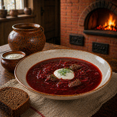 Борщ «Московский» из мяса лося