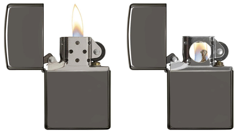 Подарочный набор Zippo: ветроустойчивая зажигалка Black Ice+вставной блок для зажигалок для трубок123