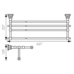 Полка с полотенцедержателем KAISER Arno KH-2209 схема