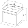 Aquanet 245239 Тумба с раковиной Nova Lite 60 1+1 ящ. цв. дуб рошелье (245239)