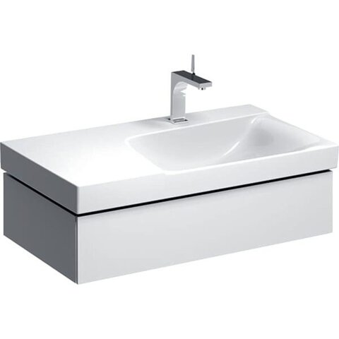 Шкафчик для раковины Geberit Xeno² с полкой, с одним выдвижным ящиком: B=88см, H=22см, T=46.2см, Белый / Высокоглянцевое покрытие