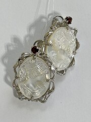 Камея Ф(серьги из серебра)
