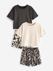 Пижама для девочки Next 196-922, 2 шт., Молочный, Серый