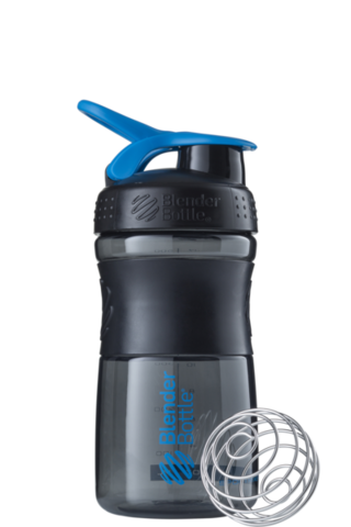 Картинка шейкер Blender Bottle SportMixer 591 черный/бирюзовый - 1