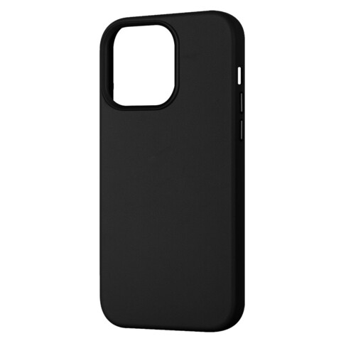 Чехол из натуральной кожи (MagSafe + анимация NFC) Leather Case для iPhone 13 Pro (Черный) с магнитом Premium