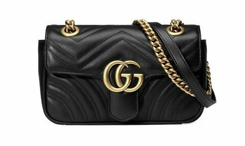 Стеганая мини-сумка Gucci GG Marmont черный