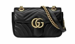 Стеганая мини-сумка Gucci GG Marmont черный