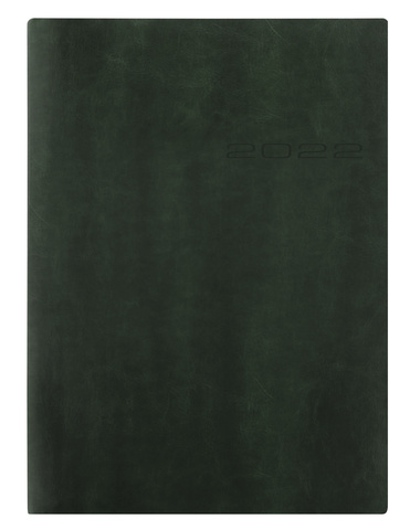 Ежедневник Letts Lecassa A5, кожа искусственная, кремовые страницы, мягкая обложка, темно-зеленый (22-081858)
