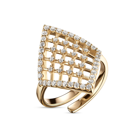 Amulet Ring, Yellow Gold,Cubic Zircons