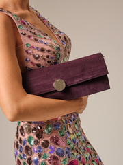 Клатч замшевый сливовый