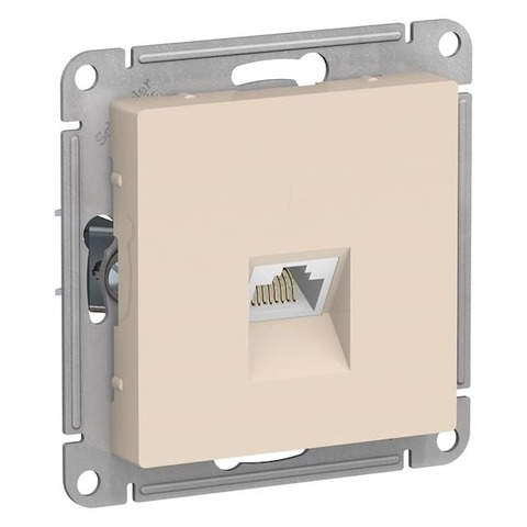 Розетка компьютерная разъём RJ 45 6 кат. Цвет Бежевый. Schneider Electric AtlasDesign. ATN000286