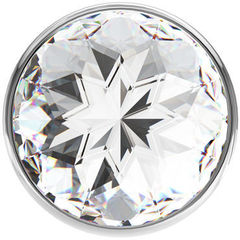 Анальная пробка Lola Toys Diamond Sparkle Large, серебро прозрачная