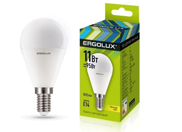 Лампа Ergolux LED-G45-11W-E14-6K (дневной свет)