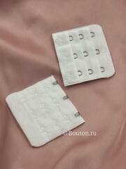 Расширитель  для бюстгальтера белый 3 ряда 9 петель 3 крючка 5х5,5 см
