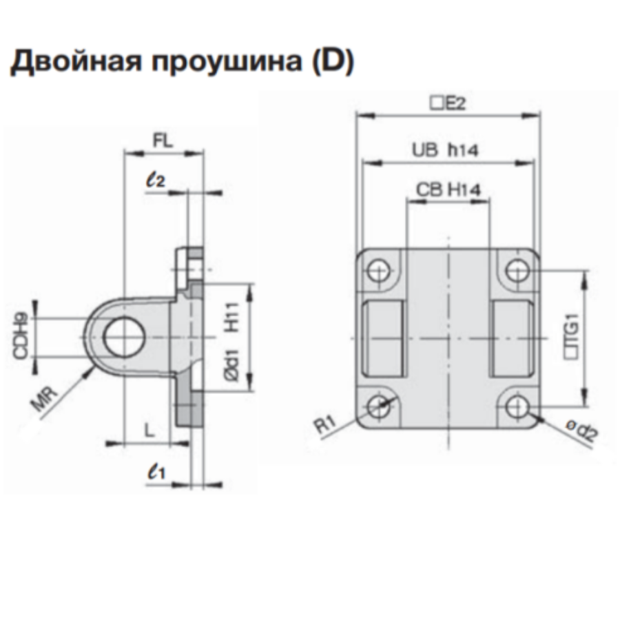 D5050-AL-CEJ00558  Двойная задняя опора (для крепл. E), алюминий