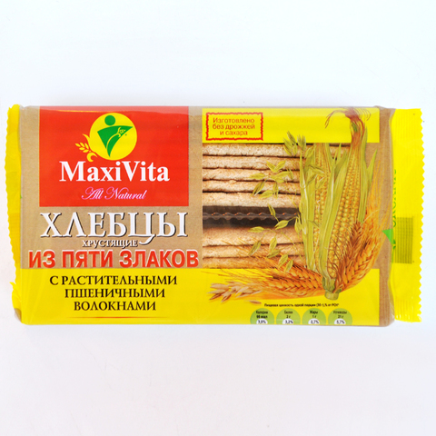 Хлебцы 5 злаков с растительными волокнами Maxi Vita 150 г