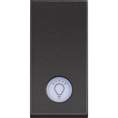 Выключатель кнопочный одноклавишный с подсветкой и символом 