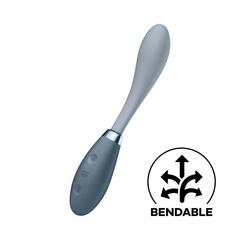 Серый вибромассажер G-Spot Flex 3 - 19,5 см. - 
