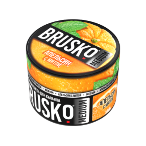 Бестабачная смесь для кальяна BRUSKO 50г MEDIUM - Апельсин с мятой