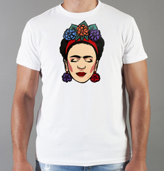 Футболка с принтом Фрида Кало (Frida Kahlo) белая 007