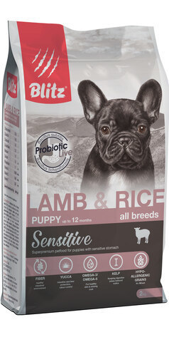 купить Blitz Puppy All Breeds Lamb & Rice сухой корм для щенков всех пород с ягнёнком и рисом