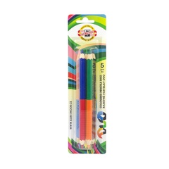 Карандаши цветные KOH-I-NOOR DUO 2195, 5шт, 10цв, блистер.