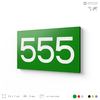 Номер на дверь 555, табличка на дверь для офиса, квартиры, кабинета, аудитории, склада, зеленая 120х70 мм, Айдентика Технолоджи