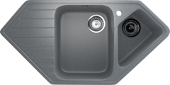 ULGRAN U-409  Угловая двухсекционная мойка с отверстием под смеситель