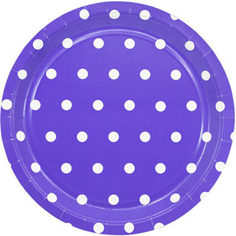 1502-3914 Тарелки малые Горошек фиолетовые, 23 см, 6 шт