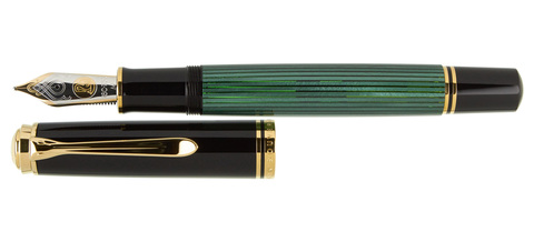 Ручка перьевая Pelikan Souverän® M1000 Black & Green GT, M (987594)