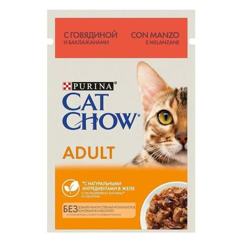 Purina Cat Chow пауч для кошек (говядина/баклажан) 85 г