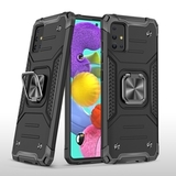 Противоударный чехол Strong Armour Case с кольцом для Samsung Galaxy A51 (Черный)