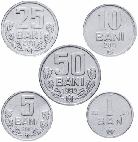 Набор монет Молдова 5 шт.