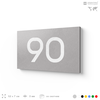 Табличка с номером 90 на дверь квартиры, для офиса, кабинета, аудитории, склада, серая 120х70 мм, Айдентика Технолоджи
