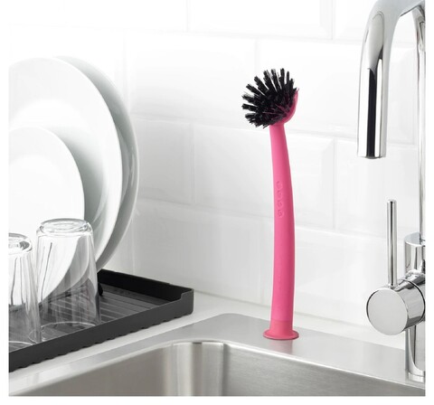 Щётка для мытья посуды Gimån, на присоске, цвет: розовый