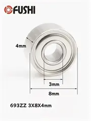 Подшипник 693ZZ (830) - 3x8x4мм (Высокоскоростной)