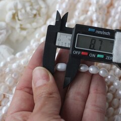 Жемчуг натуральный речной, рис, 7-9 мм, 1 нить, Ж025