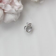 Подвеска Яблоко с фианитом 12*9 мм, родий, П017